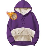 Ghassy Co. Erkek Ultra Termal Kapüşonlu Sherpa Astarlı Kanguru Cepli Sweatshirt MOR XL