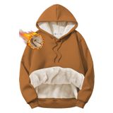 Ghassy Co. Erkek Ultra Termal Kapüşonlu Sherpa Astarlı Kanguru Cepli Sweatshirt TARÇIN L
