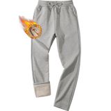Ghassy Co. Erkek Ultra Termal Kışlık Sherpa Astarlı Aktif Koşu Normal Paça Jogger Eşofman Altı GRİ MELANJ M