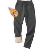 Ghassy Co. Erkek Ultra Termal Kışlık Sherpa Astarlı Aktif Koşu Normal Paça Jogger Eşofman Altı - Koyu Gri - XL