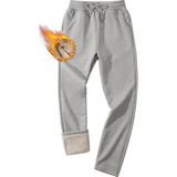 Ghassy Co. Erkek Ultra Termal Kışlık Sherpa Astarlı Aktif Koşu Normal Paça Jogger Eşofman Altı - XL - Gri