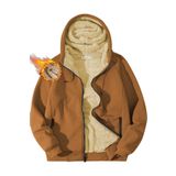 Ghassy Co. Erkek Ultra Termal Sherpa Astarlı Kapüşonlu Fermuarlı Cepli Kışlık Sweatshirt