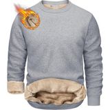 Ghassy Co. Erkek Ultra Termal Sherpa Peluş Astarlı Bisiklet Yaka Sweatshirt - Gri Melanj - 2XL