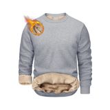 Ghassy Co. Erkek Ultra Termal Sherpa Peluş Astarlı Bisiklet Yaka Sweatshirt - Gri Melanj - L