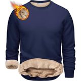 Ghassy Co. Erkek Ultra Termal Sherpa Peluş Astarlı Bisiklet Yaka Sweatshirt - Lacivert - L