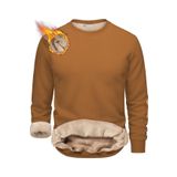 Ghassy Co. Erkek Ultra Termal Sherpa Peluş Astarlı Bisiklet Yaka Sweatshirt TARÇIN L