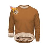 Ghassy Co. Erkek Ultra Termal Sherpa Peluş Astarlı Bisiklet Yaka Sweatshirt TARÇIN S