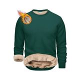 Ghassy Co. Erkek Ultra Termal Sherpa Peluş Astarlı Bisiklet Yaka Sweatshirt - Yeşil - M