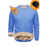Ghassy Co. Erkek Ultra Termal Sherpa Peluş Astarlı Bisiklet Yaka Sweatshirt