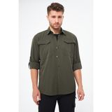 Ghassy Co. Erkek Yakın Koruma Nefes Alabilen Çok Fonksiyonel Cepli Ayarlanabilir Kollu Tactical Gömlek GM-003 - Haki