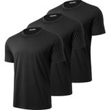 Ghassy Co. Ghassy Co 3'lü Erkek %100 Pamuk Bisiklet Yaka Göbek Belli Etmeyen Omuza Oturan Yumuşak Dokulu Tişört - 2XL - Siyah