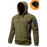 Ghassy Co. Ghassy Co. Erkek Military Sport Warm Outdoor Kapüşonlu Polar Ceket - Açık Haki