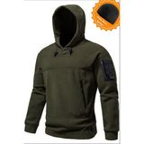 Ghassy Co. Ghassy Co. Erkek Military Sport Warm Outdoor Kapüşonlu Polar Ceket - Koyu Haki