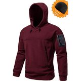 Ghassy Co. Ghassy Co. Erkek Military Sport Warm Outdoor Kapüşonlu Polar Ceket - XL - Bordo