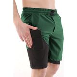 Ghassy Co. Ghassy Co Erkek Running Hızlı Kuruma Micropolyester Arka Fermuar Cepli ve Havlu Halkalı Antrenman Futbol Fitness Kısa Taytlı Şort - Nefti - 3XL