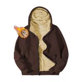 GHASSY CO. Ghassy Co. Erkek Ultra Termal Sherpa Astarlı Kapüşonlu Fermuarlı Cepli Kışlık Sweatshirt