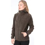 Ghassy Co. Ghassy Co Kadın Kapşonlu Fermuarlı Polar Sweatshirt - Koyu Haki