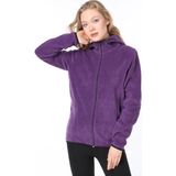 Ghassy Co. Ghassy Co.kadın Kapşonlu Fermuarlı Polar Sweatshirt - Mor - 2XL