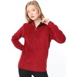 Ghassy Co. Ghassy Co Kadın Yarım Fermuarlı Sweatshirt - Bordo - 2XL
