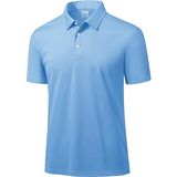 Ghassy Co. Golf Açık Mavi Dry Fit Classic Tenis Casual Polo Yaka Erkek T-shirt