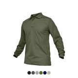 Ghassy Co. Jersey Haki Golf Polo Gömlek Pike Performans Taktik Askeri Uzun Kollu Erkek T-shirt