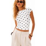Ghassy Co. Kadın Basic Crop Bisiklet Yaka Slim Fit Esnek Kumaş Günlük Şık Yazlık Penye Spor Tişört - XL - Beyaz - Siyah