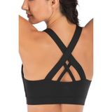 Ghassy Co. Kadın Çarpraz Sırt Detaylı Criss Cross Kaplı Yoga Egzersiz Fitness Spor Sütyeni - Siyah
