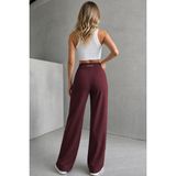 Ghassy Co Kadın Comfort Doğa Yürüyüşü Esnek Likralı Nefes Alabilen Geniş Paça Spor Tayt Pantolon - 2XL - Bordo