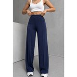 Ghassy Co Kadın Comfort Doğa Yürüyüşü Esnek Likralı Nefes Alabilen Geniş Paça Spor Tayt Pantolon - 2XL - Lacivert