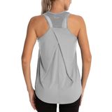 Ghassy Co. Kadın Cross Üst Sırt File Detaylı Antrenman Yoga Spor Atlet Tank Tops 1783 AÇIK GRİ S