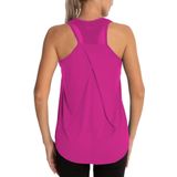 Ghassy Co. Kadın Cross Üst Sırt File Detaylı Antrenman Yoga Spor Atlet Tank Tops 1783 FUŞYA S