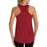 Ghassy Co. Kadın Cross Üst Sırt File Detaylı Antrenman Yoga Spor Atlet Tank Tops 1783 KIRMIZI L