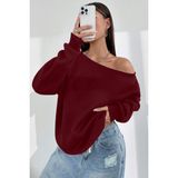Ghassy Co. Kadın Kayık Yaka %100 Cotton 3 Iplik Şardonlu Termal Kışlık Spor Üst Model Sweatshirt - Bordo