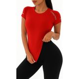 Ghassy Co. Kadın Nefes Alabilir Yüksek Esnek Kısa Kollu, Yoga Fitness ve Koşu Için Motivasyonel Tasarım Tişört - Kırmızı