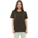 Ghassy Co. Kadın Nem Emici Hızlı Kuruma Atletik Teknik Performans Spor T-shirt HAKİ M