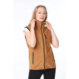 Ghassy Co. Kadın Polar Çok Cepli Trekking Lacivert Spor Yelek CAMEL L
