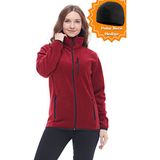 Ghassy Co. Kadın Pro Rüzgar Geçirmez 5 Cepli Tam Fermuarlı Outdoor Polar Ceket TMFR869866011 - 2XL - Bordo - Kırmızı