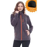 Ghassy Co. Kadın Pro Rüzgar Geçirmez 5 Cepli Tam Fermuarlı Outdoor Polar Ceket TMFR869866011 - 2XL - Füme