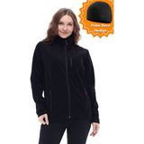 Ghassy Co. Kadın Pro Rüzgar Geçirmez 5 Cepli Tam Fermuarlı Outdoor Polar Ceket TMFR869866011 - 2XL - Siyah - Kırmızı