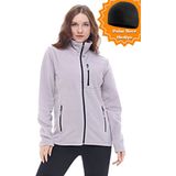 Ghassy Co. Kadın Pro Rüzgar Geçirmez 5 Cepli Tam Fermuarlı Outdoor Polar Ceket TMFR869866011 - Açık Gri