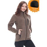 Ghassy Co. Kadın Pro Rüzgar Geçirmez 5 Cepli Tam Fermuarlı Outdoor Polar Ceket TMFR869866011 - Açık Haki