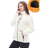 Ghassy Co. Kadın Pro Rüzgar Geçirmez 5 Cepli Tam Fermuarlı Outdoor Polar Ceket TMFR869866011 - XL - Beyaz