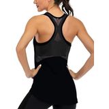 Ghassy Co. Kadın Racerback Sırt Açık Yarı Fileli Antrenman Yoga Koşu Spor Atlet Tank Tops 1780 SİYAH L