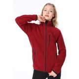 Ghassy Co Kadın Tam Fermuarlı Polar Ceket - BORDO L