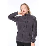 Ghassy Co Kadın Tam Fermuarlı Polar Ceket - FÜME(KOYU GRİ) XL