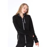 Ghassy Co. KADIN TAM FERMUARLI POLAR CEKET SİYAH1 XL