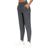 Ghassy Co. Kadın Yüksek Bel Yoga Koşu Egzersiz Joggers Hafif Eşofman Altı - Füme