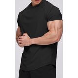Ghassy Co. Running Siyah Sports Reglan Oval Kesim Penye Erkek T-shirt
