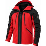 Ghassy Co. Ski Pro Series Kayak Içi Polarlı Rüzgar Geçirmez Su Itici Outdoor Softshell Mont - 2XL - Kırmızı