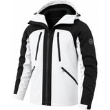 Ghassy Co. Ski Pro Series Kayak Içi Polarlı Rüzgar Geçirmez Su Itici Outdoor Softshell Mont - Beyaz